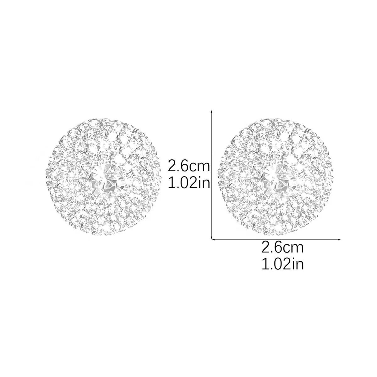 Big Round Stud Earrings Fashion Silver Color